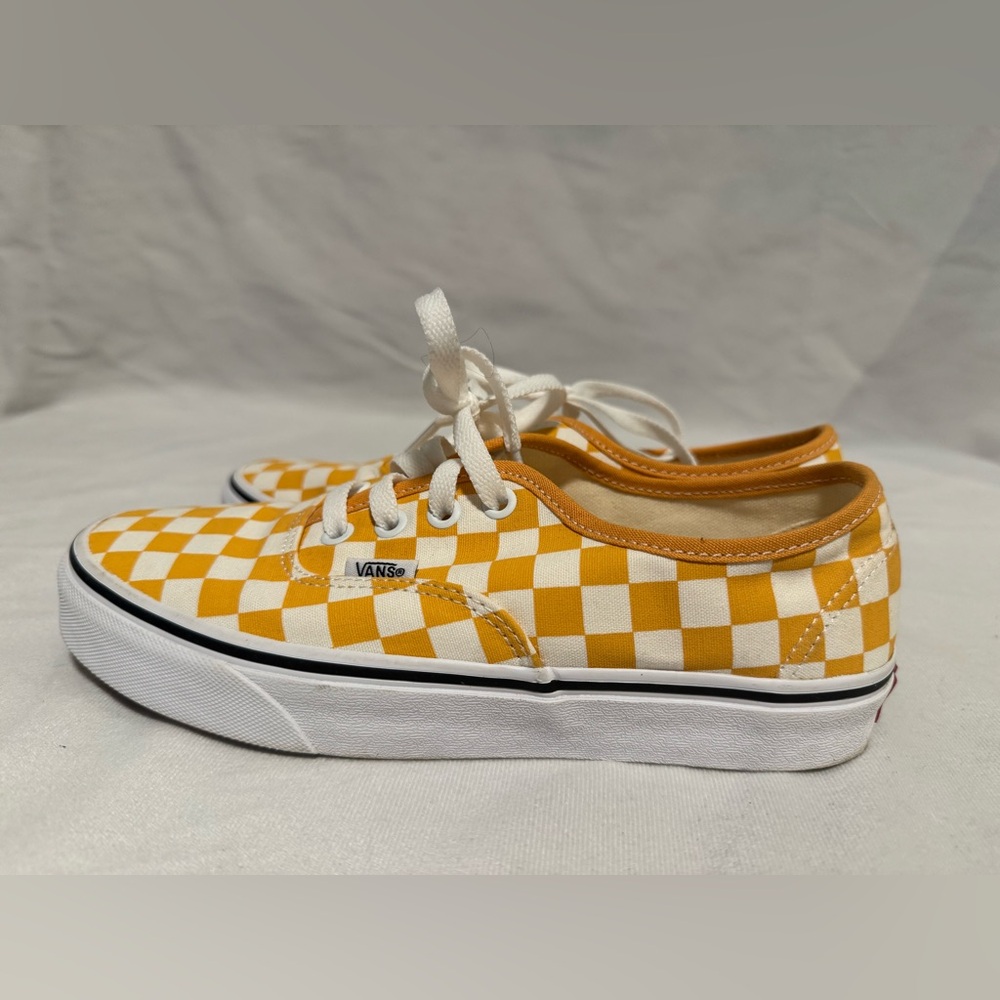 Vans Authentic Checkerboard Golden Nugget White Unisex Men 6 Women 7.5